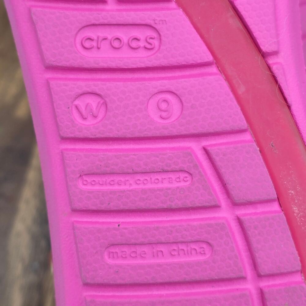 Crocs Really Sexi Sandals Womens 9 Pink Jelly Strappy Thong Slingback Buckle